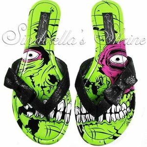ISO Iron Fist Green and Pink Zombie Sandals